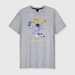 Мужская slim-футболка Рисуй в космосе