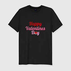 Мужская slim-футболка Поздравления с днем любви