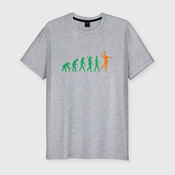 Мужская slim-футболка Эволюция волейбола