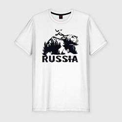 Футболка slim-fit Russian bear, цвет: белый