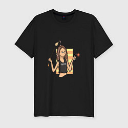 Футболка slim-fit Уличный художник, цвет: черный