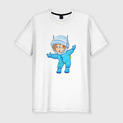 Мужская slim-футболка Счастливый космонавт
