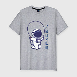 Мужская slim-футболка Освоение космоса