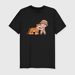 Футболка slim-fit Tiger Friend, цвет: черный