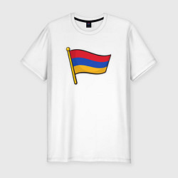 Футболка slim-fit Флаг Армении, цвет: белый