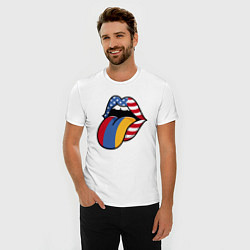 Футболка slim-fit Армения - США, цвет: белый — фото 2
