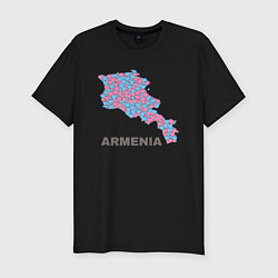 Футболка slim-fit Люблю Армению, цвет: черный