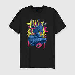 Футболка slim-fit Синий автомобиль, цвет: черный