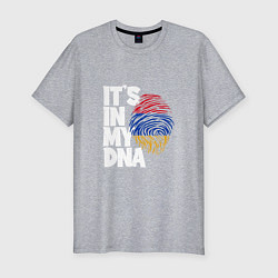 Футболка slim-fit ДНК - Армения, цвет: меланж