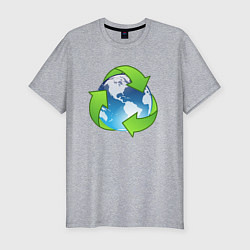 Мужская slim-футболка Земля Экология
