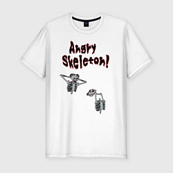 Мужская slim-футболка Angry skeleton