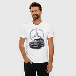 Футболка slim-fit Mercedes Gelendwagen G63 AMG G-class G400d, цвет: белый — фото 2