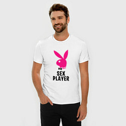 Футболка slim-fit СЕКС ИГРОК PLAYBOY, цвет: белый — фото 2