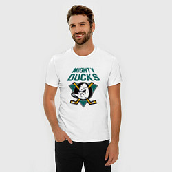 Футболка slim-fit Анахайм Дакс, Mighty Ducks, цвет: белый — фото 2