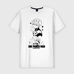 Мужская slim-футболка Яой про Геноса и Сайтама One Punch-Man