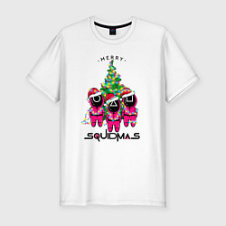 Футболка slim-fit Guardians Merry squidmas, цвет: белый
