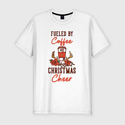 Футболка slim-fit Christmas Coffee, цвет: белый