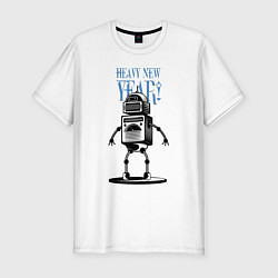 Футболка slim-fit Heavy New Robot Year!, цвет: белый