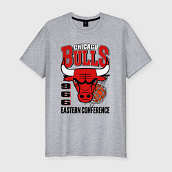Футболка slim-fit Chicago Bulls NBA, цвет: меланж