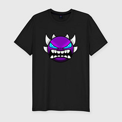 Футболка slim-fit Geometry Dash: Violet Demon, цвет: черный