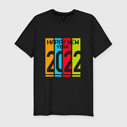 Мужская slim-футболка 2022 Happy New year новый год