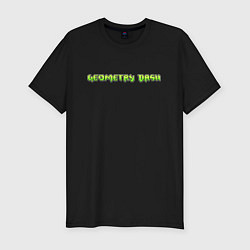 Футболка slim-fit Geometry Dash: Pixel Logo, цвет: черный