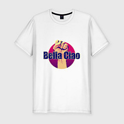 Футболка slim-fit Bella Ciao Fist, цвет: белый