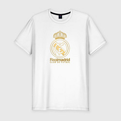 Футболка slim-fit Real Madrid gold logo, цвет: белый
