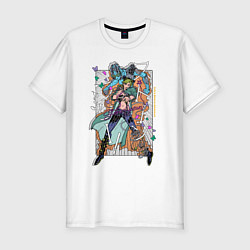 Футболка slim-fit Jolyne лучшая девочка jojo stone ocean, цвет: белый