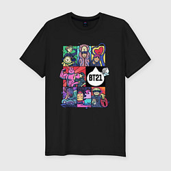 Футболка slim-fit BT21 POP-ART, цвет: черный