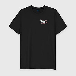 Футболка slim-fit СЕРАЯ КРЫСА СЕРДЕЧКО, цвет: черный