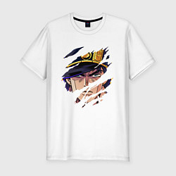 Футболка slim-fit JOJOS BIZARRE ADVENTURE, ГЛАВНЫЙ ГЕРОЙ, цвет: белый