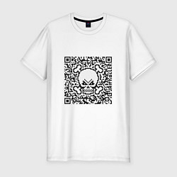 Футболка slim-fit QR Skull, цвет: белый