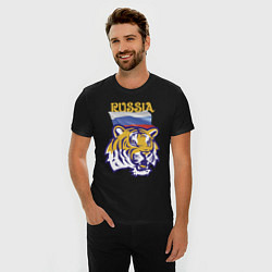 Футболка slim-fit Russian tiger, цвет: черный — фото 2