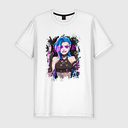 Футболка slim-fit JINX SHOOT ARCANE LOL, цвет: белый