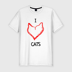 Мужская slim-футболка I Люблю Cats