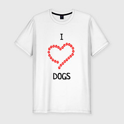 Мужская slim-футболка I Люблю Dogs