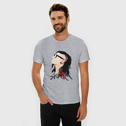 Футболка slim-fit Портрет Skrillex Скриллекс, цвет: меланж — фото 2