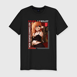 Футболка slim-fit Аска Asuka, Евангелион Evangelion, цвет: черный