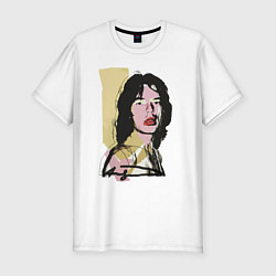 Футболка slim-fit Andy Warhol - Mick Jagger pop art, цвет: белый