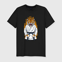 Мужская slim-футболка Тигр каратист