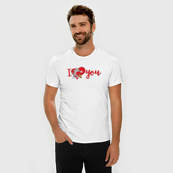 Футболка slim-fit I love you TJ, цвет: белый — фото 2