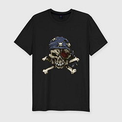 Футболка slim-fit Pirат skull, цвет: черный