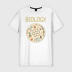 Футболка slim-fit Biology, цвет: белый