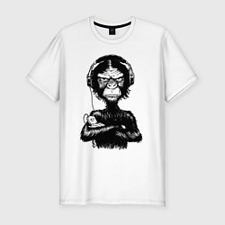 Футболка slim-fit Monkey Dj, цвет: белый
