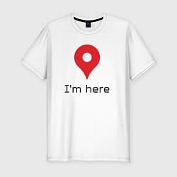 Футболка slim-fit Локация i am here, цвет: белый