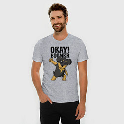 Футболка slim-fit Okay boomer!, цвет: меланж — фото 2