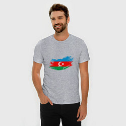 Футболка slim-fit Флаг - Азербайджан, цвет: меланж — фото 2