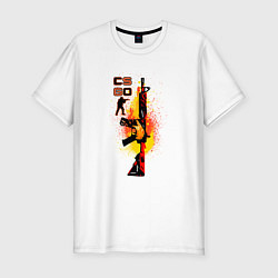 Футболка slim-fit CS GO Винтовка M4A4 HOWL, цвет: белый