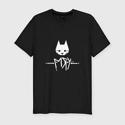 Футболка slim-fit Stray: Мяу, цвет: черный
